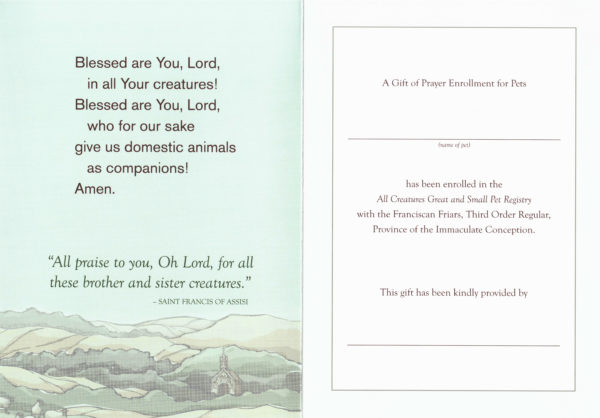 St. Francis of Assisi All Creatures Great And Small Pet Enrollment - Image 2