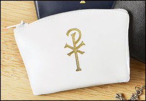 White Rosary Case