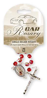 Car Rosary Single Decade/Ruby