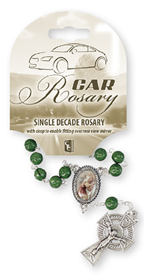 Car Rosary Single Decade/Shamrock