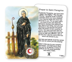 St Peregrine Prayer card
