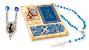 Lourdes Glass Rosary & Booklet Set