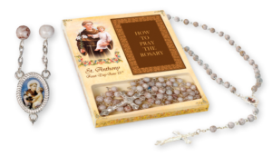St. Anthony Glass Rosary & Booklet Set